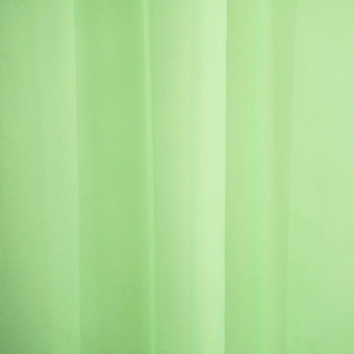 Тюль вуаль однотонная 145х260 см, светло-зелёный, 100% п/э - фотография № 2