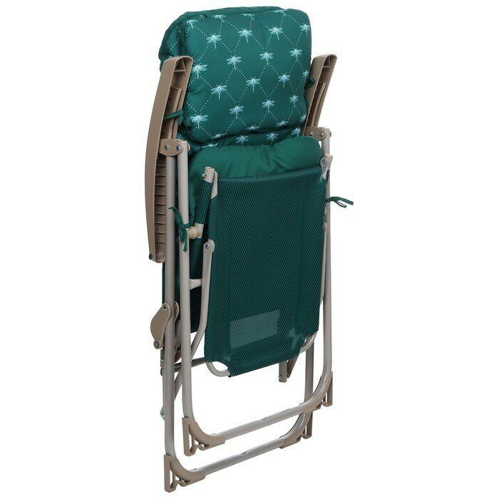 Кресло-шезлонг, матрас + подушка, HHK7/G, цвет темно-зелёный - фотография № 5