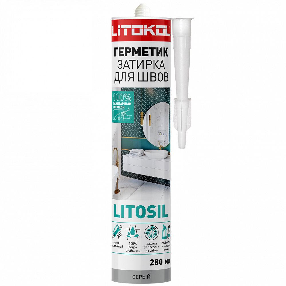 Герметик-затирка для швов Litosil, серый Litokol 21970