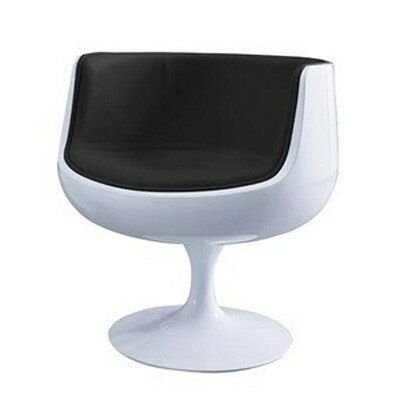 Кресло Cup Chair дизайнера Eero Aarnio (черный, натуральная кожа) - фотография № 1