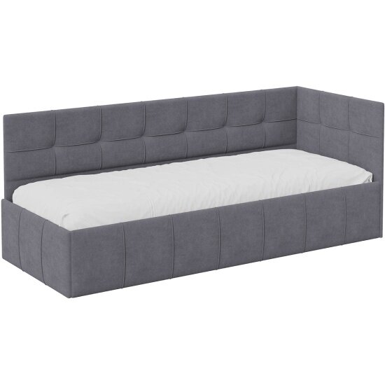 фото Кровать Трия Грей с мягкой обивкой с ПМ (800) Тип 1 Велюр Galaxy серый