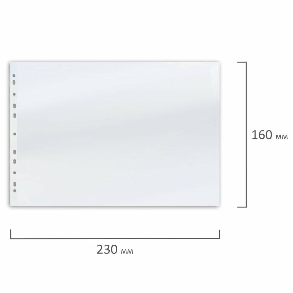 Папки-файлы малого формата (148х210 мм), А5, горизонтальные, комплект 100 шт., 35 мкм, BRAUBERG, 223085, 223085 - фотография № 7