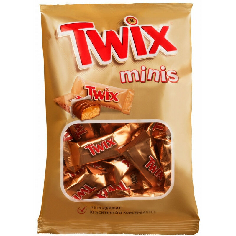 Шоколадный батончик Twix мини 184г - фотография № 1