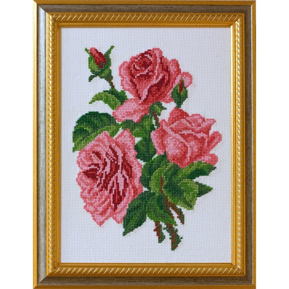 Рисунок на канве Матренин посад "Розовые розы", 28х37 см (МП.28х37.0560-1)