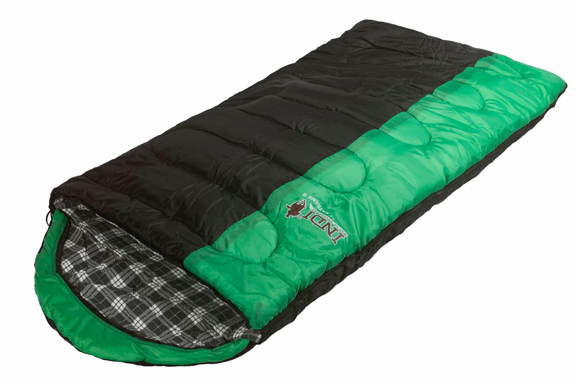 Спальный мешок INDI Maxfort Extreme R-zip от -27 °C (одеяло с подголовником, фланель, 195+35X85 см)