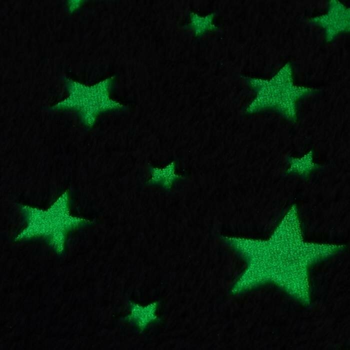 Плед светящийся в темноте Этель "Звезды" цв.серый 180*200 см,100% п/э, корал-флис, 220 гр/м2 - фотография № 4