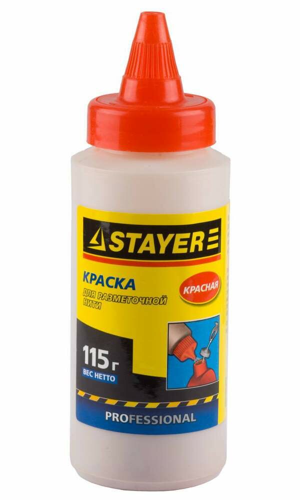 фото STAYER 115 г, красная, краска для разметочной нити (2-06401-2) 10 шт.