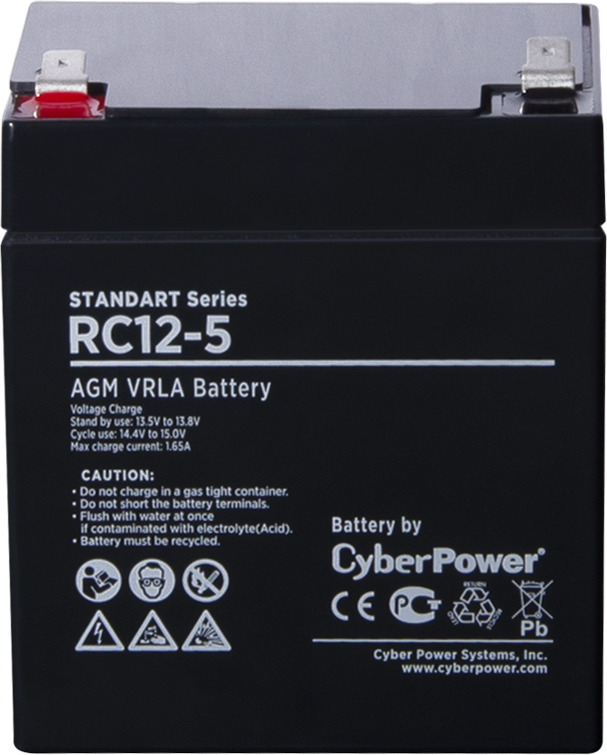 Батарея аккумуляторная для ИБП CyberPower Standart series RС 12-5 Аккумуляторная батарея SS CyberPower RC 12-5 / 12 В 5 Ач RC 12-5
