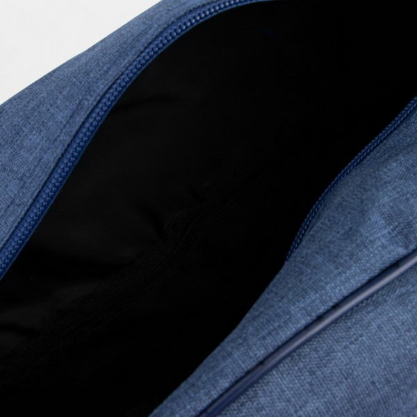 Сумка дорожная на молнии, наружный карман, длинный ремень, цвет синий - фотография № 3