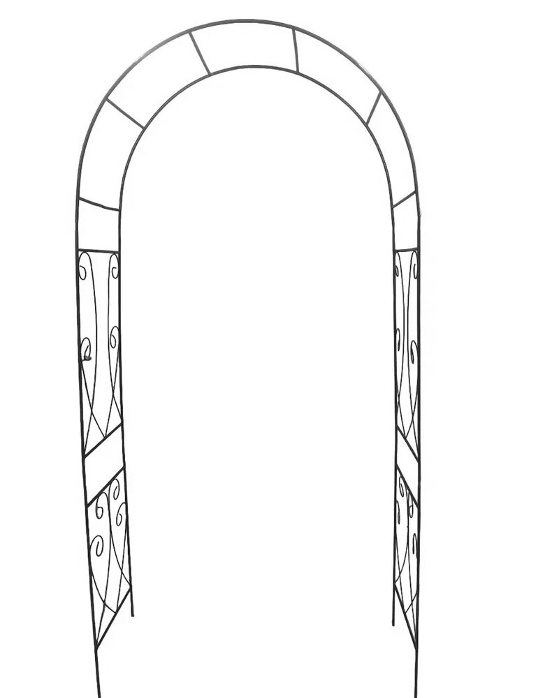 Арка садовая металлическая для растений (для сада) Декор разборная бронзовый антик, 240х110х40см., труба d=10 - фотография № 1
