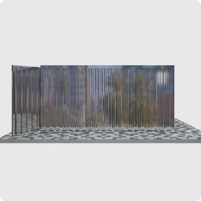 Хозблок металлический SKOGGY 4м, с плоской крышей, торцевой дверью и полом - фотография № 4