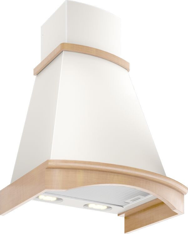 ELIKOR Вытяжка каминная Elikor Ротонда 60П-1000-П3Д бежевый/дуб неокрашенный управление: ползунковое (1 мотор)