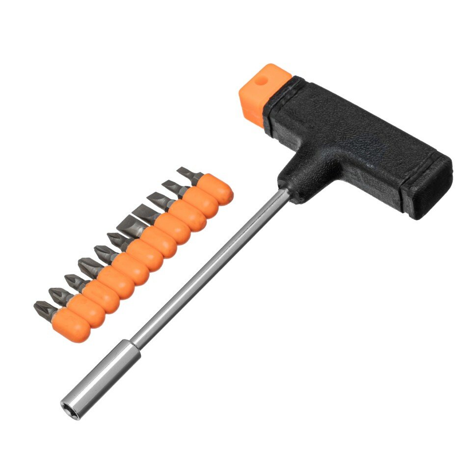 фото SPARTA Отвертка с Т-образной ручкой, набор бит, 11 шт, Sparta, ( 115655 )