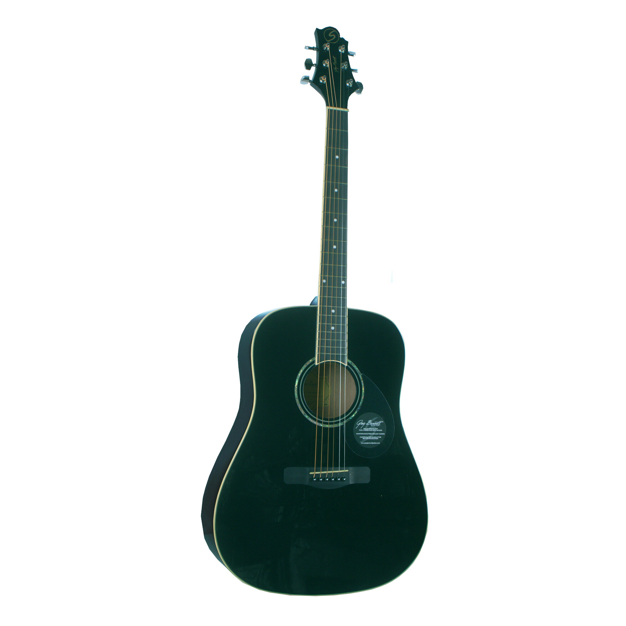 GREG BENNETT GD100S BK - акустическая гитара, дредноут, ель, цвет черный
