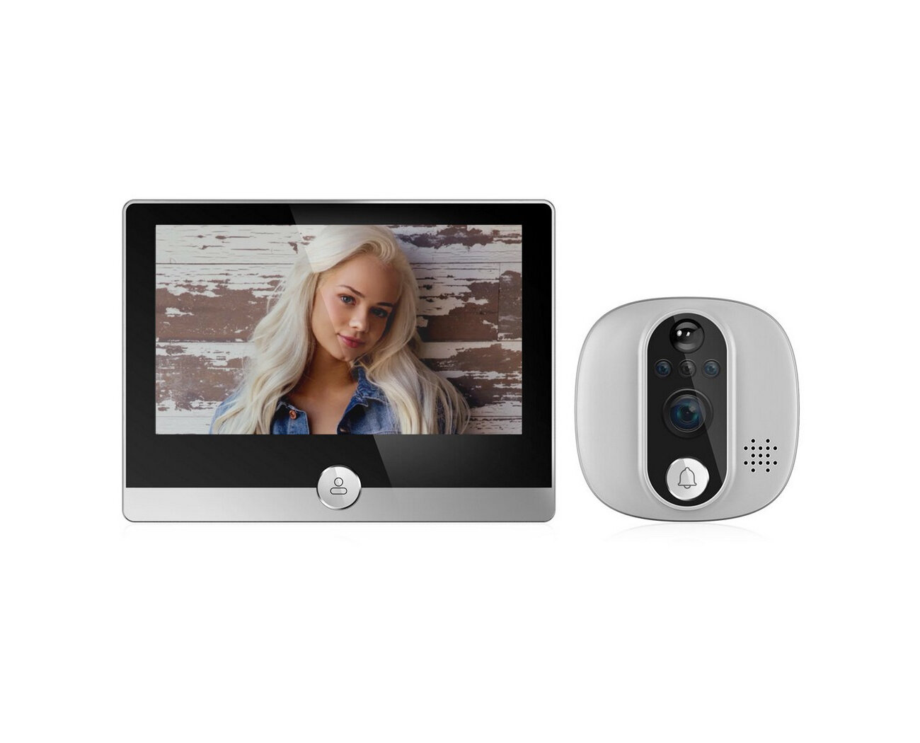 HD видеоглазок для входной двери Tuya Wi-Fi i-Home SW1(Tuya-2.0MP) (Q21983SFW) с записью на SD карту и датчиком движения. Дверной глазок - экран 4,3.