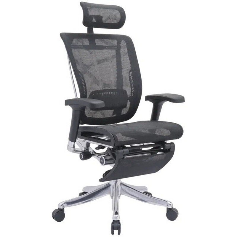 FALTO эргономичное офисное кресло Expert Spring RSPM01 с подножкой - черное