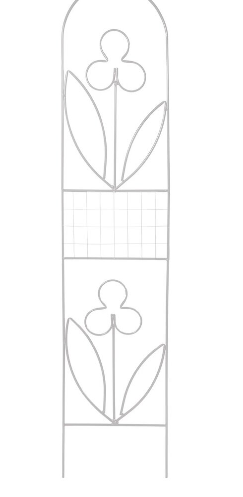 Шпалера садовая металлическая для растений (для сада) Цветок-2 белая, разборная, труба d=10мм.
