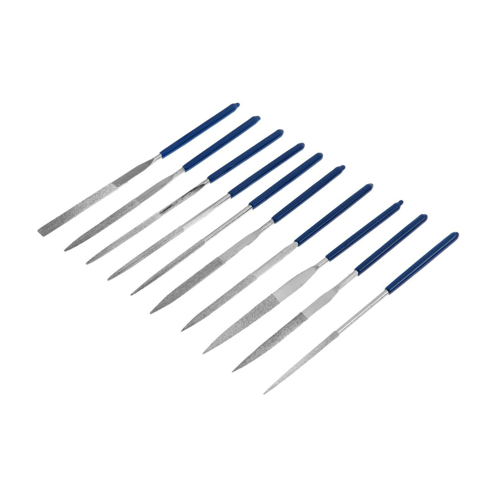 фото Набор надфилей алмазных, обрезиненные рукоятки, 50 х 140 х 3 мм, 10 шт.