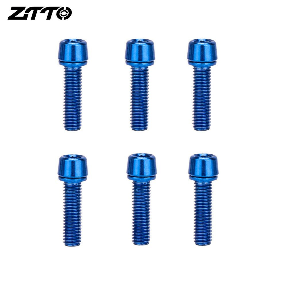 Болты ZTTO для велосипеда под torx M5x18 мм, синий, 6 шт