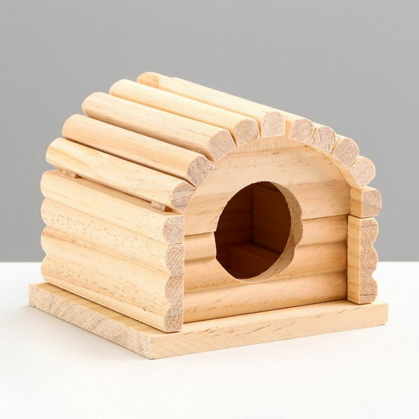 Домик для грызунов деревянный, 11 x 10 x 9 см - фотография № 1