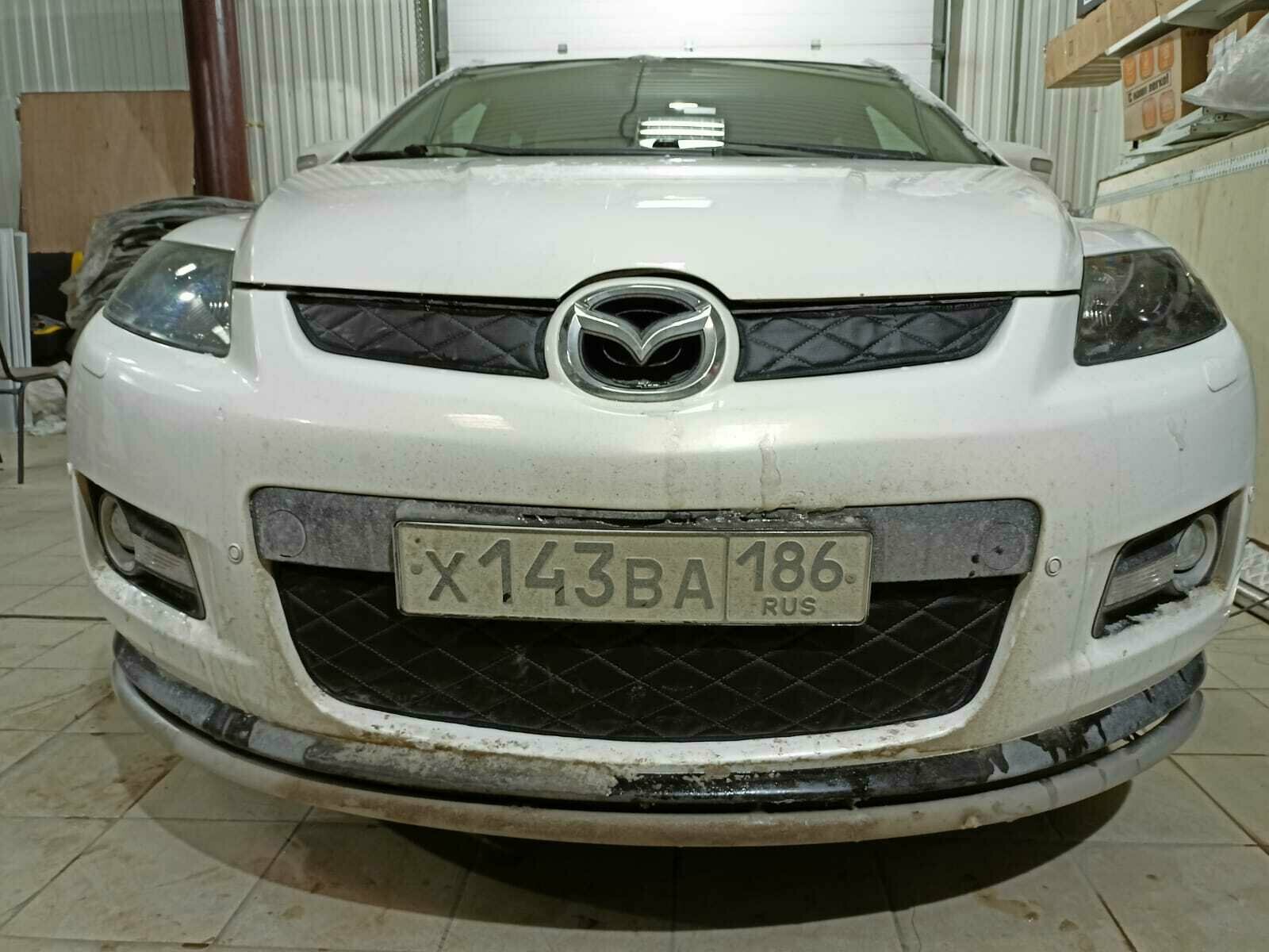 Маска-утеплитель на радиатор Premium для Mazda CX-7 2006 -2009 Комплект верх/низ