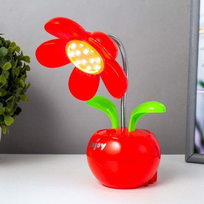 Настольная лампа "Цветок" LED 2Вт USB микс 12х27 см - фотография № 3