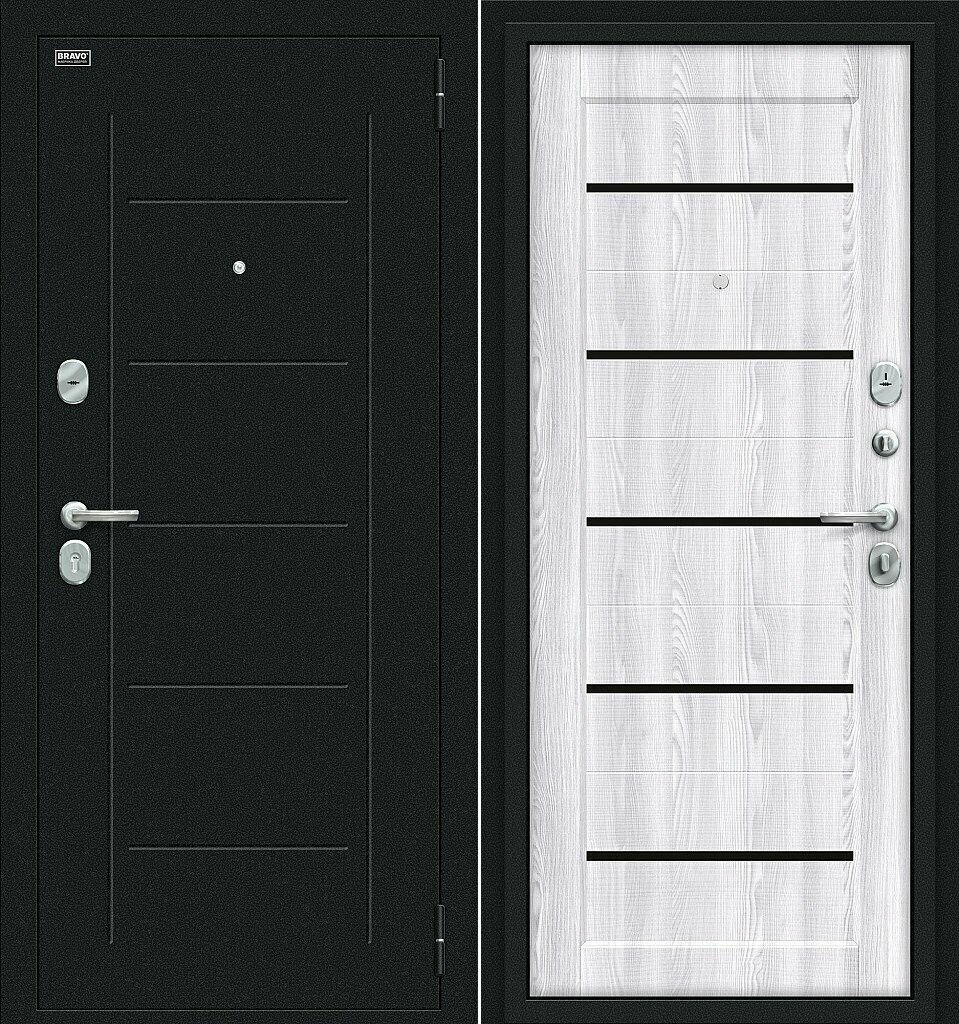 Дверь входная металлическая Борн Букле черное/Бьянко вералинга 9П - фотография № 4