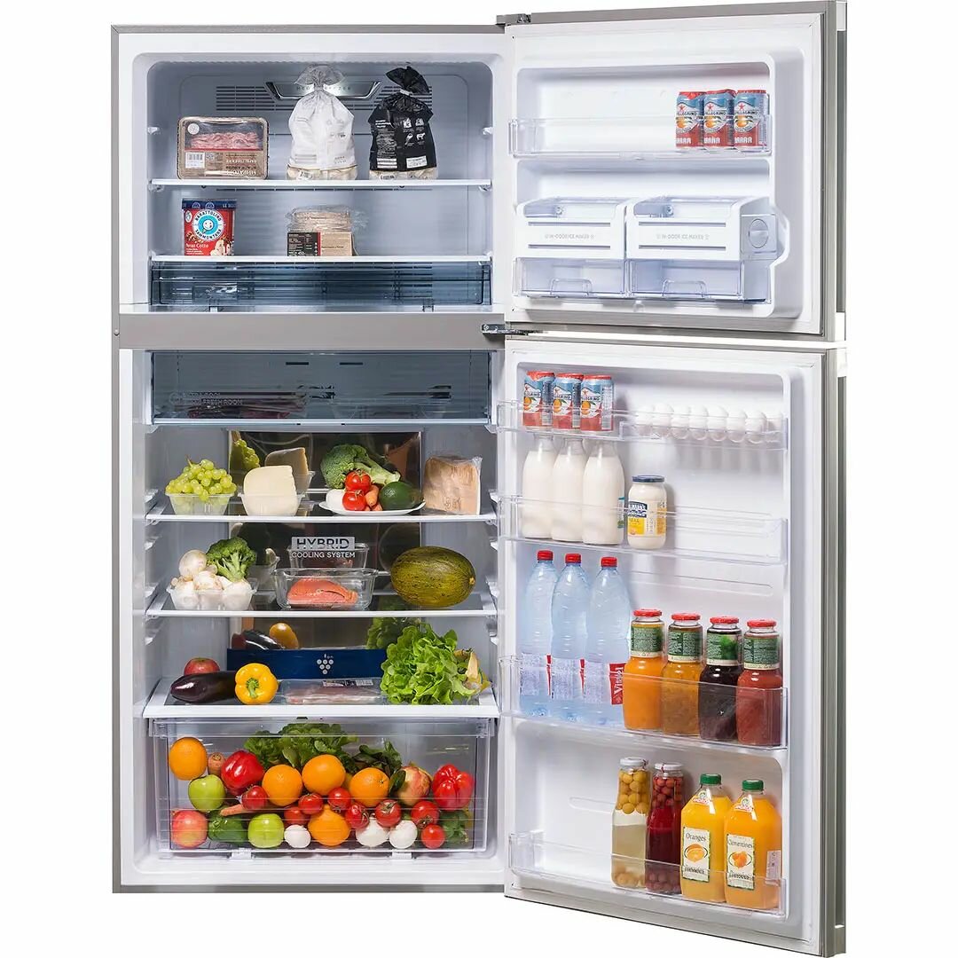 Холодильник с верхней морозильной камерой Широкий Sharp - фото №13