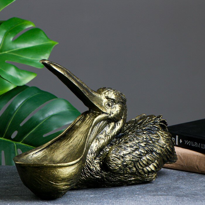 Подставка конфетница "Пеликан" бронза, 34х24х12см - фотография № 5