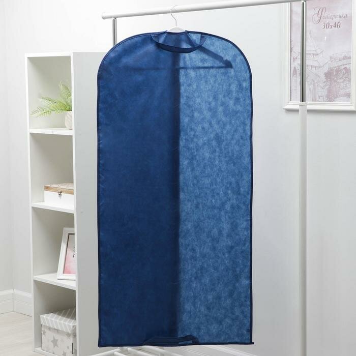 Чехол для одежды, 60×120 см, спанбонд, цвет синий - фотография № 4