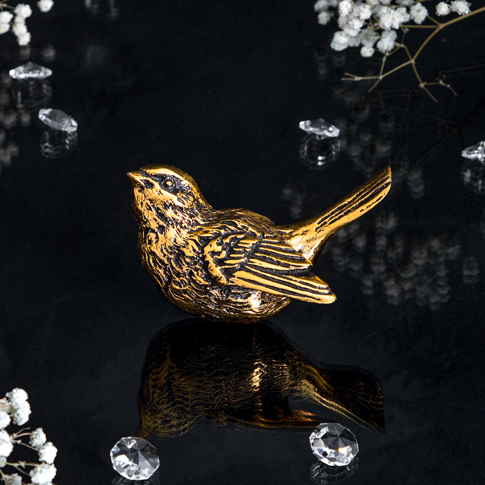 Ручка мебельная BOGACHO Птичка Терра левая из литьевого мрамора бронзового цвета ручная работа - фотография № 2