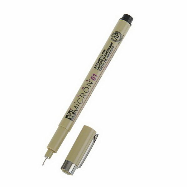 Ручка капиллярная для черчения Pigma Micron 01 линер 0.25 мм, черный,