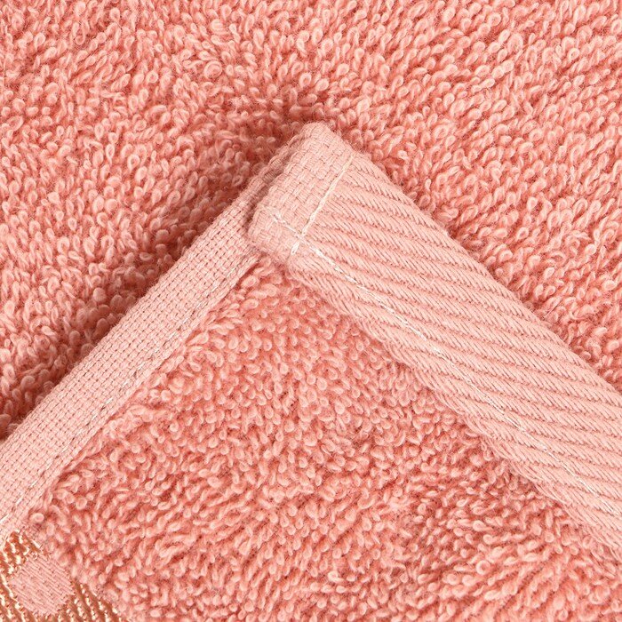 Полотенце махровое Pirouette 70Х130см, цвет розовый-персик, 420г/м2, 100% хлопок - фотография № 3