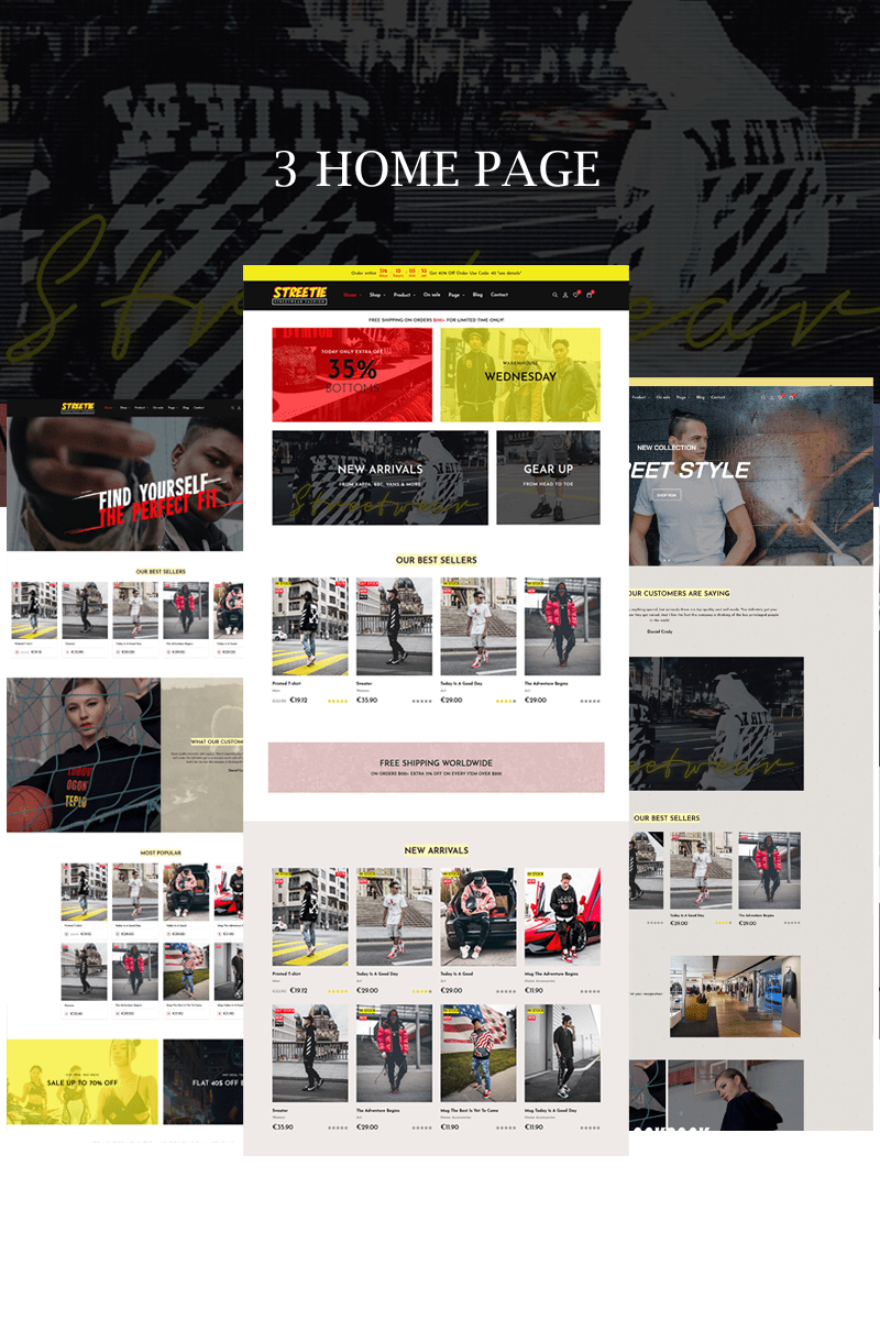 TMSTREETIE - STREETWEAR FASHION Тема PrestaShop