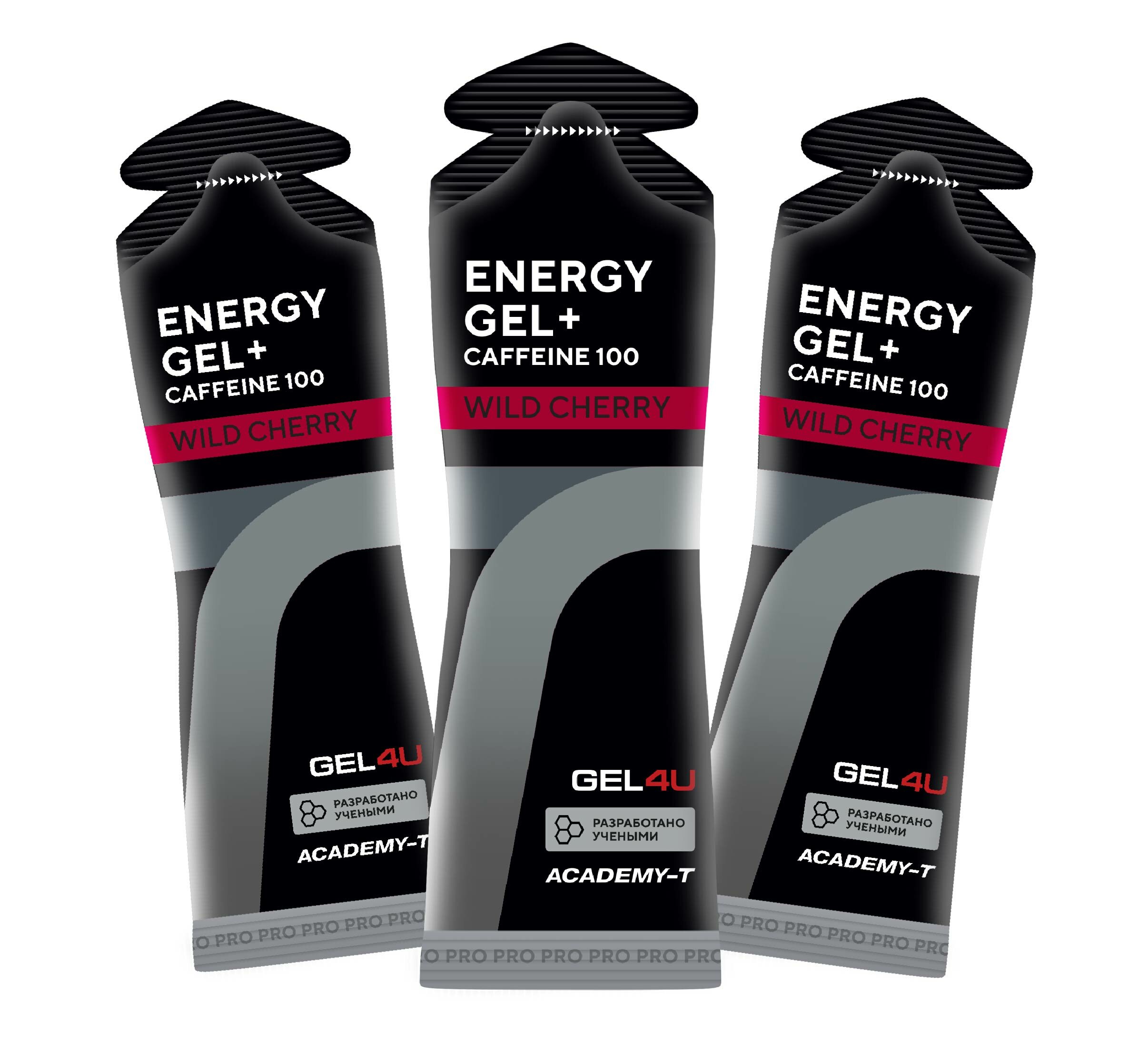 Гель питьевой GEL4U Energy Gel + caffeine 100 3 x 60 г, Вишня