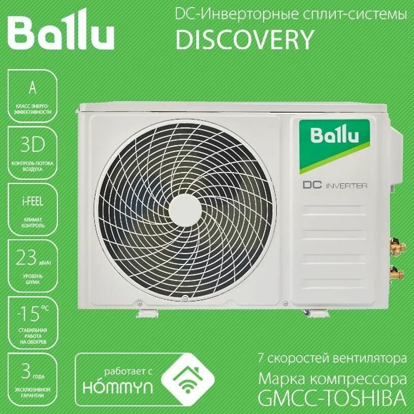 Кондиционер инверторного типа Ballu Discovery DC BSVI-12HN8 настенный - фотография № 4