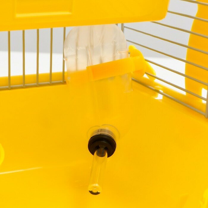 Клетка для грызунов , укомплектованная, 27 х 21 х 26 см, жёлтая - фотография № 6
