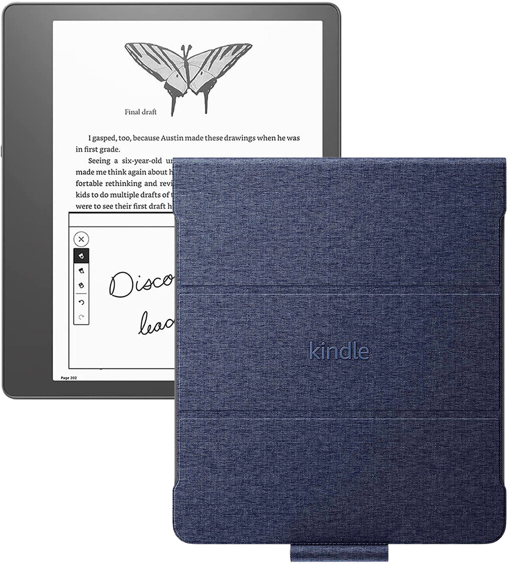 Электронная книга Amazon Kindle Scribe 64Gb + обложка Fabric Denim