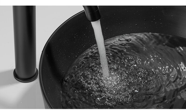раковина для ванной к столешнице.накладная. Gappo GT105-8 ,чёрный (415*415*135mm) - фотография № 8