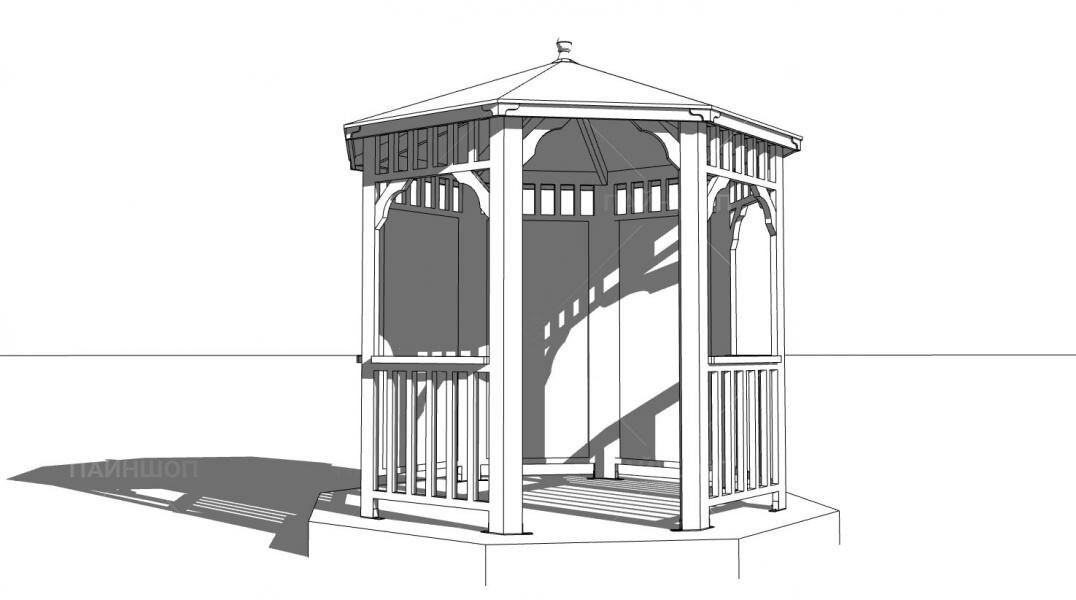 Беседка Виктория d 2,5 (без пола полузакрытая) - фотография № 5