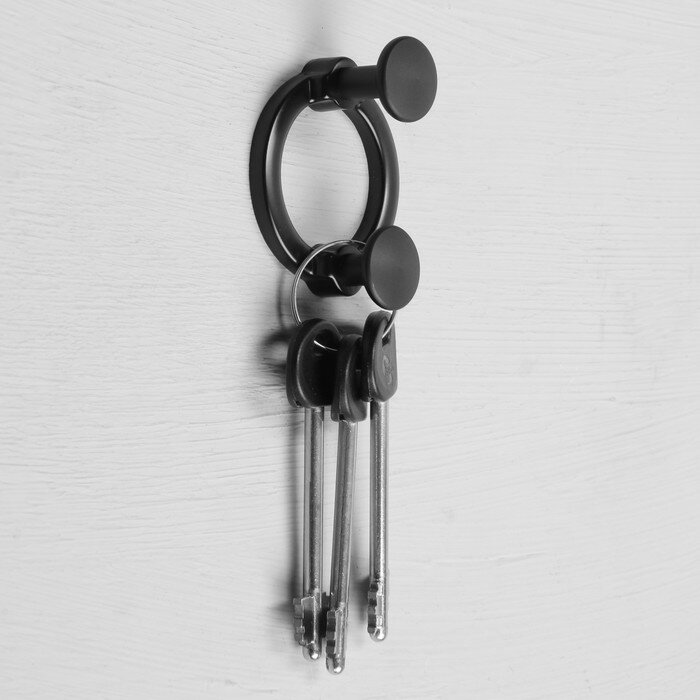 Крючок мебельный CAPPIO BELLO, двухрожковый, черный - фотография № 2