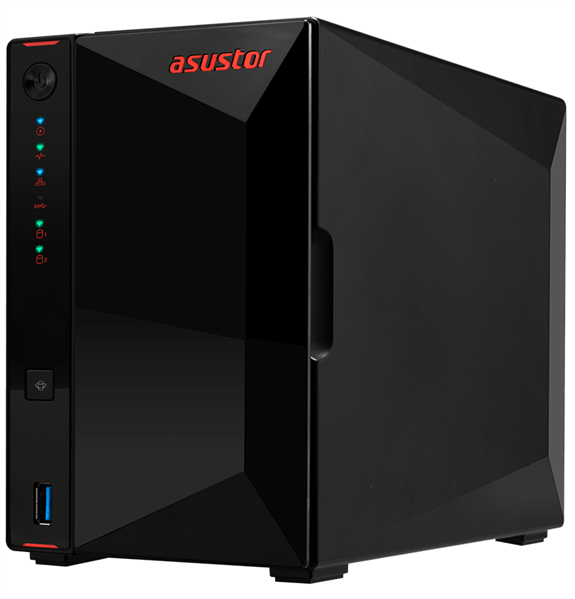 ASUSTOR AS5202T 2-Bay NAS/Media player/Intel Celeron J4005 2.0GHz up to 2.7GHz (Dual-Core ), 2GB SO-DIMM DDR4, noHDD(HDD,SSD),/2x 2,5Gb (LAN)/3xUSB3.2