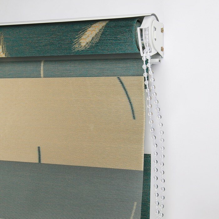 Штора рулонная «День-ночь. Колосок», 50×180 см (с учётом креплений 3,5 см), цвет бирюзовый - фотография № 4