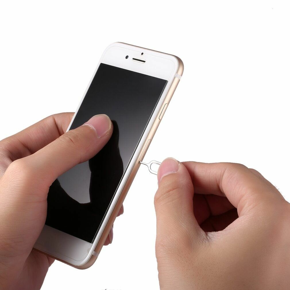 Кольцо для брелока + Металлический инструмент для iPhone/ iPad/ Xiaomi для извлечения сим-карты из лотка (7 Штук)