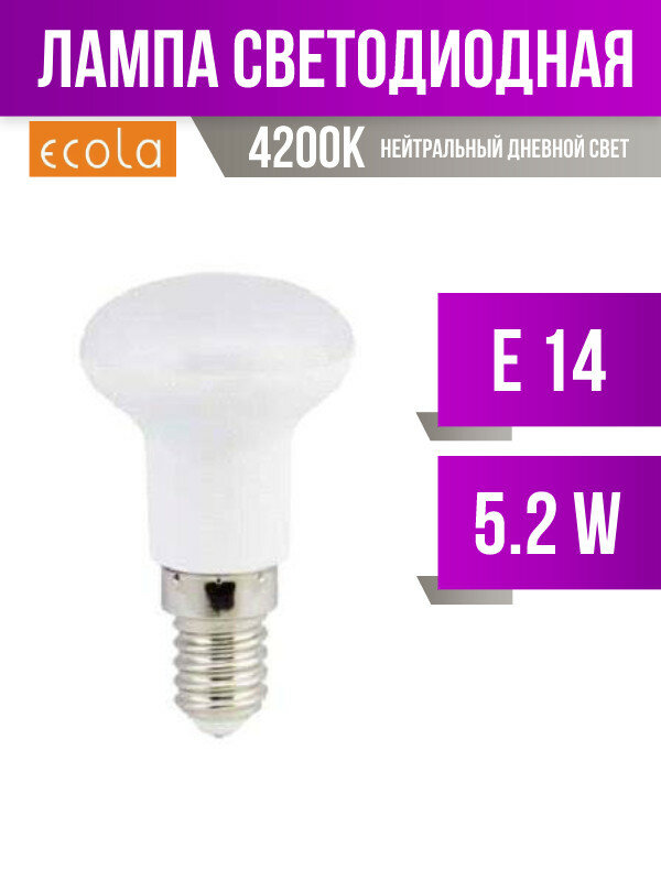 Ecola R39 E14 5.2W (5W) 4200K 4K 69X39 Premium G4Fv52Elc (арт. 485335)