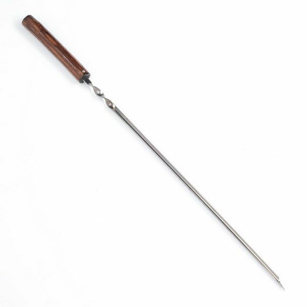 Шампур уголок, с деревянной ручкой "Эко" рабочая часть - 50 см, 73 x 1.2 см, сталь - 2 мм - фотография № 1