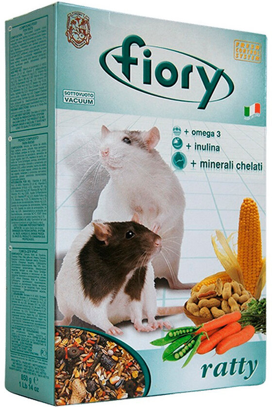 Корм для грызунов Fiory / Фиори Ratty для крыс 800г / зоотовары для животных