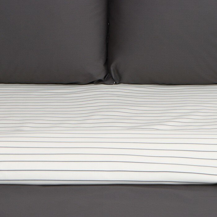 Постельное бельё Этель 2 сп Stripes: grey, 175х215см, 200х214см, 50х70см-2 шт, перкаль,114 г/м2 - фотография № 2