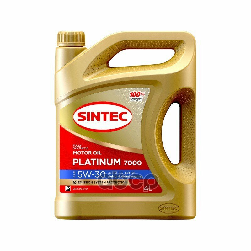 Синтетическое моторное масло SINTEC PLATINUM SAE 5W-30 API SP ACEA C2/C3