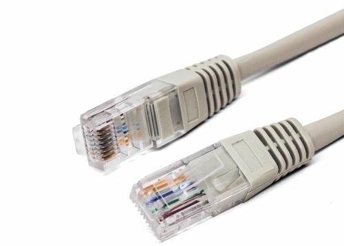 Кабель патч-корд U/UTP 5e кат. 1м Filum FL-U5-C-1M 26AWG(7x0.16 мм), чистая медь, PVC, серый